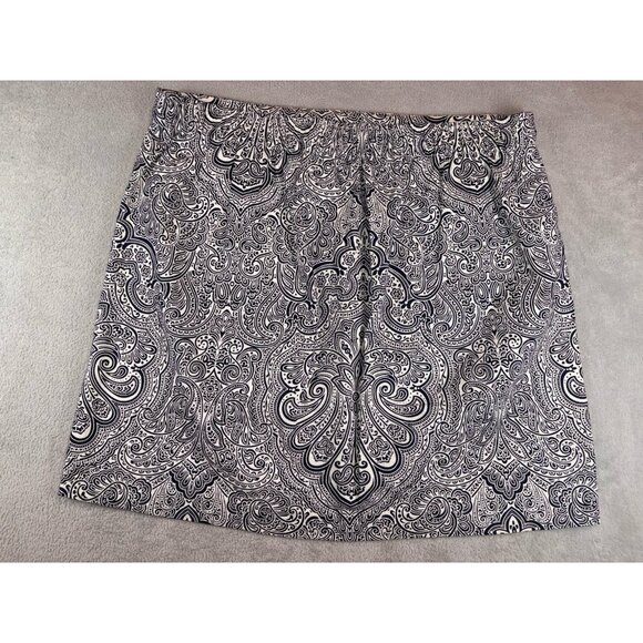 Tommy‎ Hilfiger Women’s Sz 12 Paisley Skirt (black/white) Fast Shipping! Unlined - Picture 1 of 4